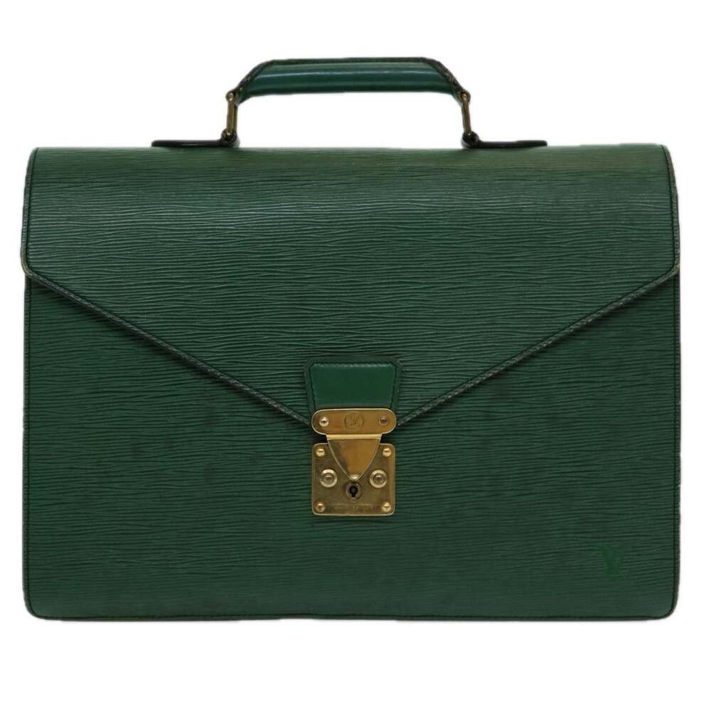 Louis Vuitton Epi Serviette Ambassador Business Bag Green